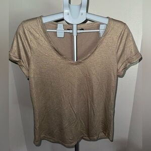 White House Black Market Gold Short Sleeve T-Shirt